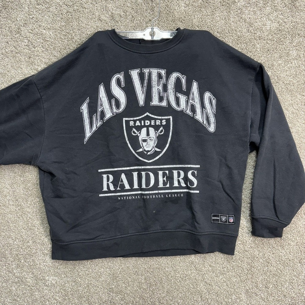 Las Vegas Raiders NFL Primark Mens Black Long Sleeve Crewneck Sweatshirt Size M - Picture 1 of 9